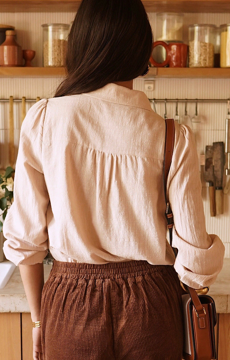 CHEMISE COTON BEIGE FELICITA