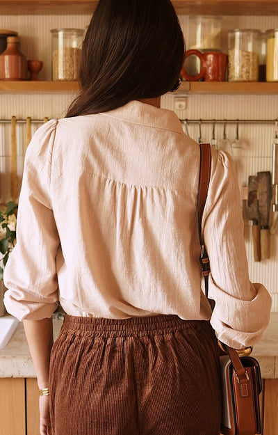 CHEMISE COTON BEIGE FELICITA