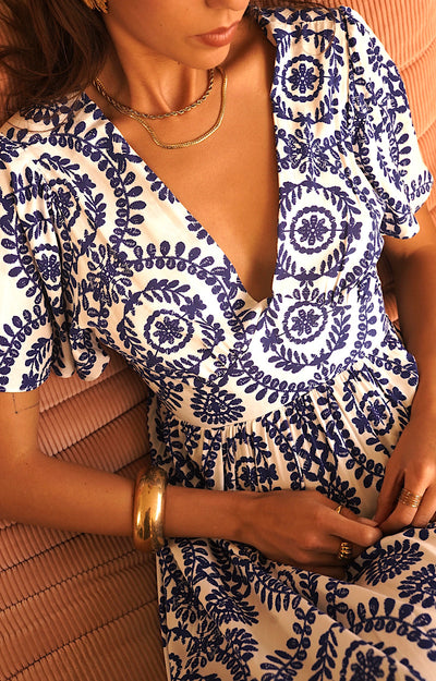 ROBE LONGUE BLEUE MYKONOS
