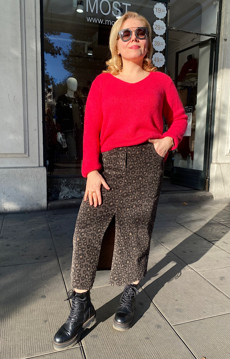 PULL LAINE ALPAGA ROUGE BLANDINA