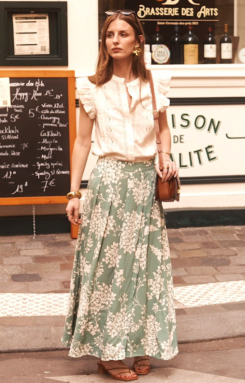 JUPE LONGUE VERTE ELOISA
