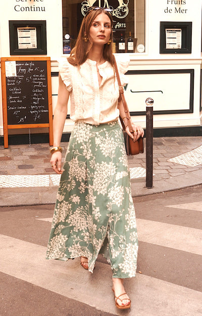 JUPE LONGUE VERTE ELOISA