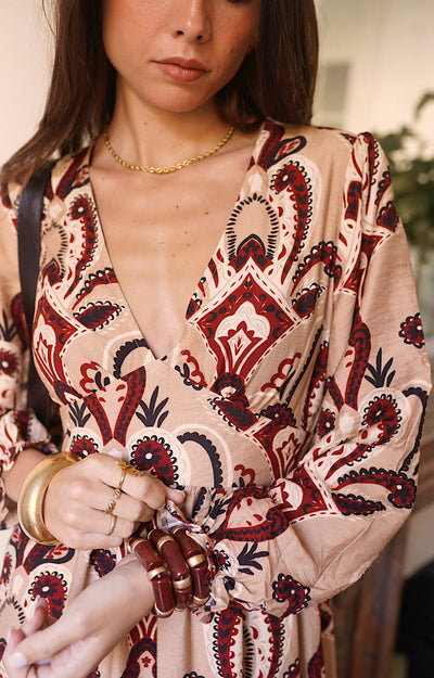 ROBE LONGUE BEIGE GIANNA