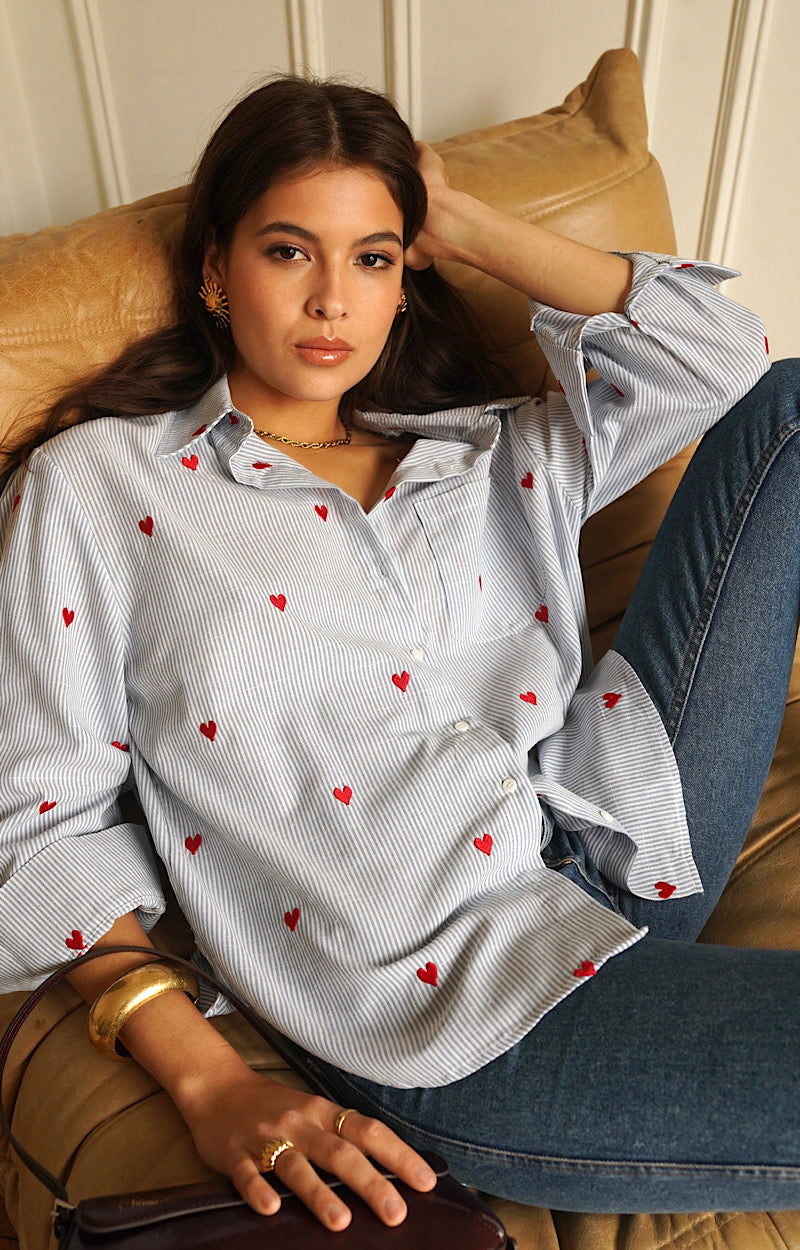 CHEMISE COTON RAYÉ GLORIA