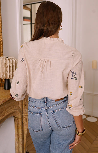 CHEMISE COTON BRODÉE LENA