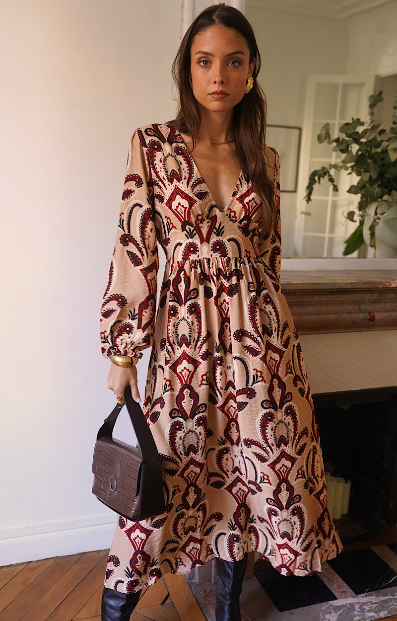 ROBE LONGUE BEIGE GIANNA