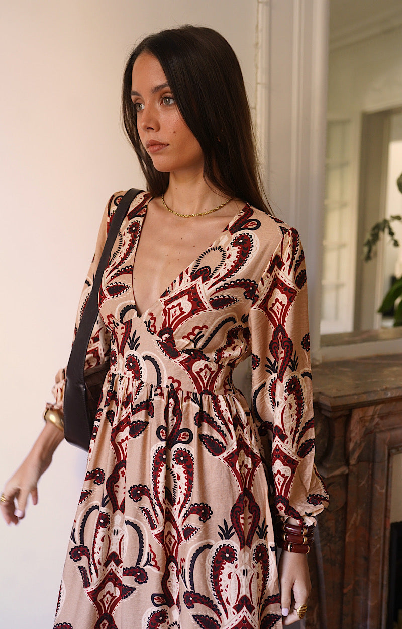 ROBE LONGUE BEIGE GIANNA