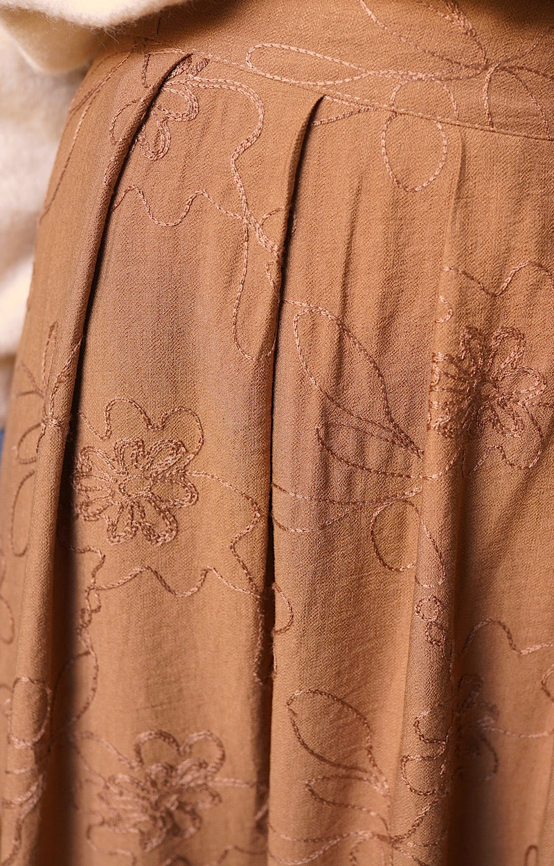JUPE LONGUE BEIGE FIORETTA