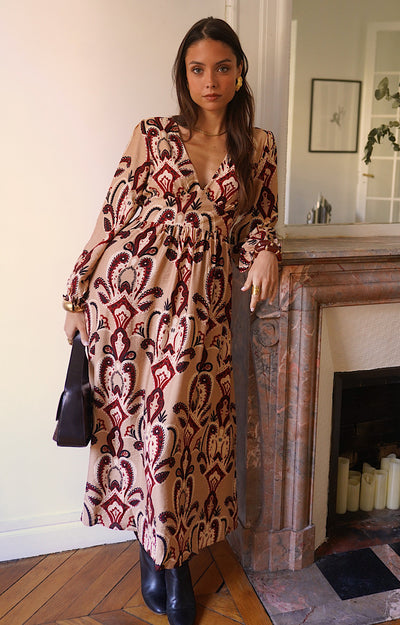 ROBE LONGUE BEIGE GIANNA
