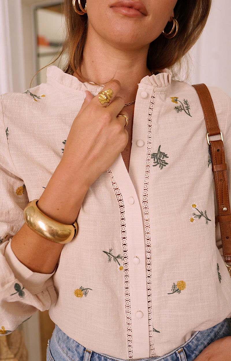CHEMISE COTON BRODÉE LENA