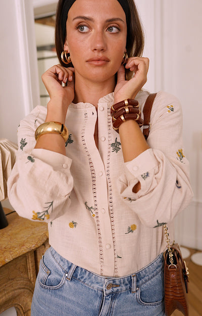 CHEMISE COTON BRODÉE LENA