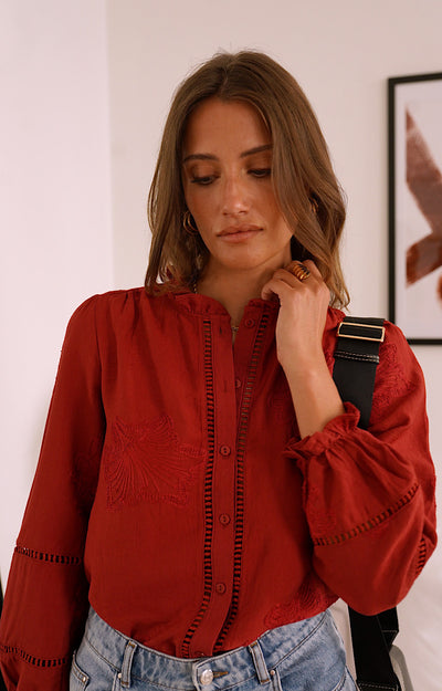 CHEMISE BORDEAUX VISCOSE FERRUCCIA