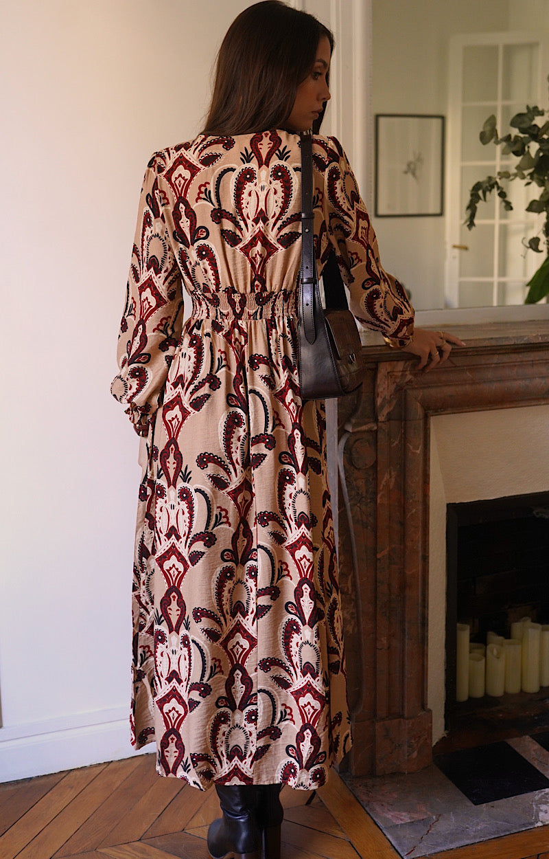 ROBE LONGUE BEIGE GIANNA