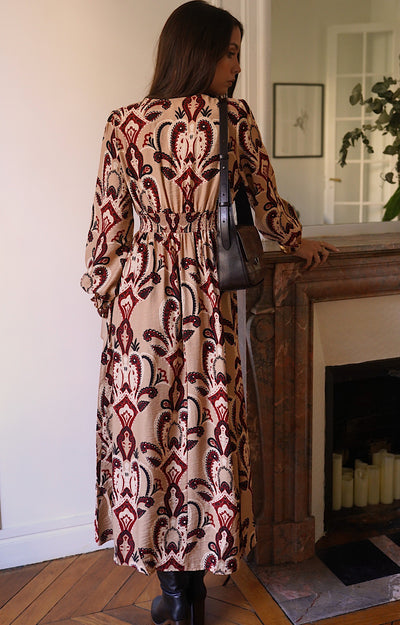 ROBE LONGUE BEIGE GIANNA