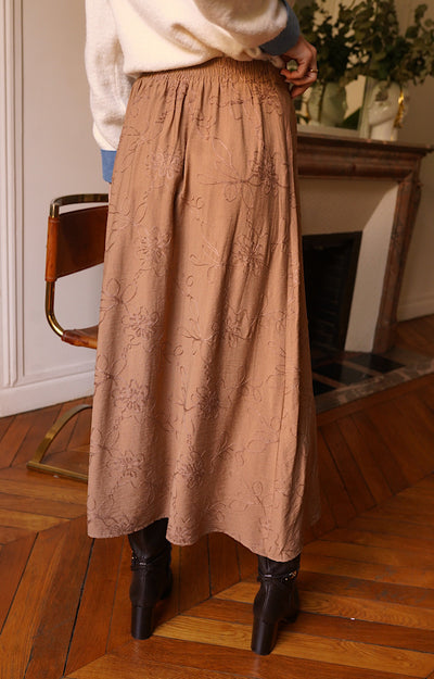 JUPE LONGUE BEIGE FIORETTA