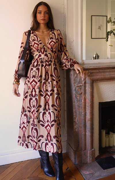 ROBE LONGUE BEIGE GIANNA