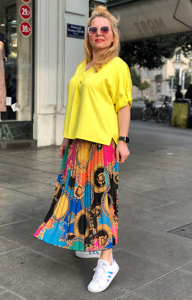 CHEMISE VISCOSE AMPLE JAUNE 27222C